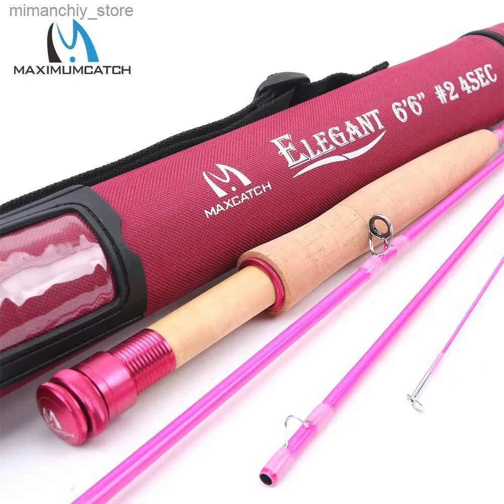 Canne da pesca in barca Maximumcatch 2wt / 5wt Canna da pesca a mosca rosa da donna medio-veloce con tubo in cordura Q231031