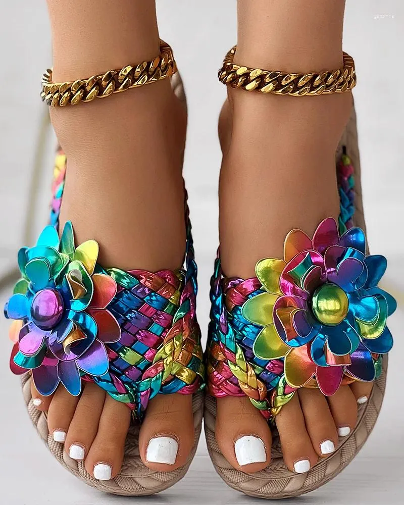 Floral toe post sandals sale