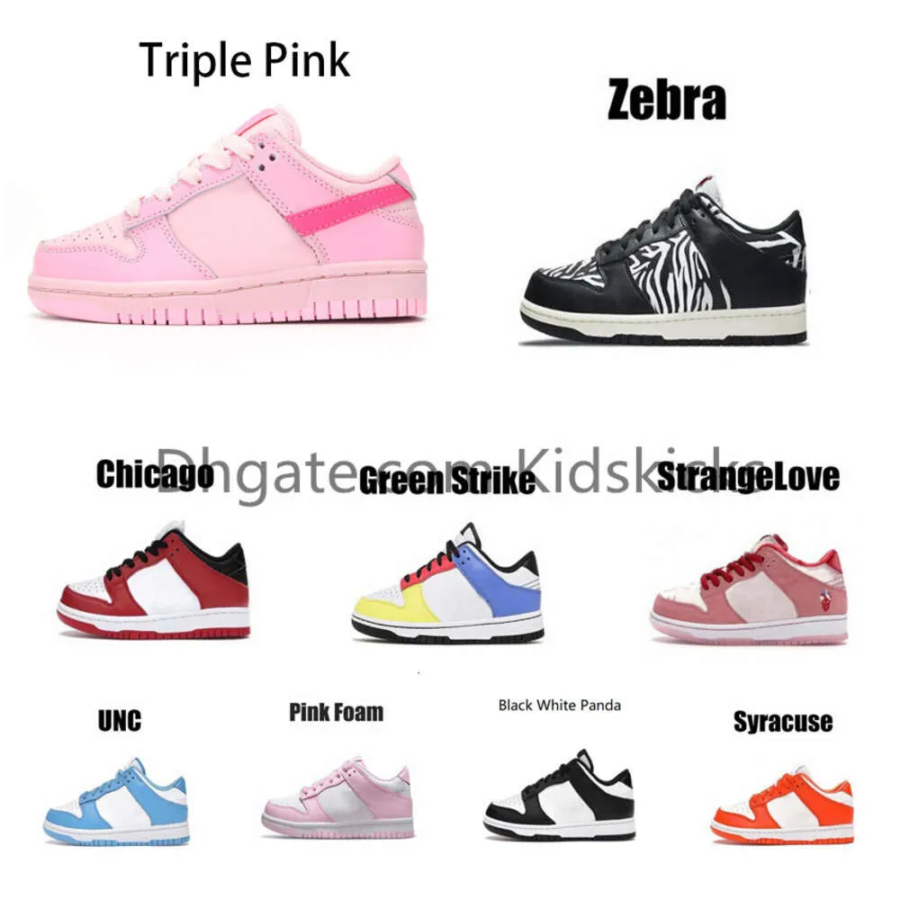 Chaussures pour enfants Triple Pink Foam SB Shoe Low Zebra Shoe Lows TD Preschool Toddler Boys Girls UNC Blue University Red Shadow Baskets Taille US 6C -3Y EUR 22-35