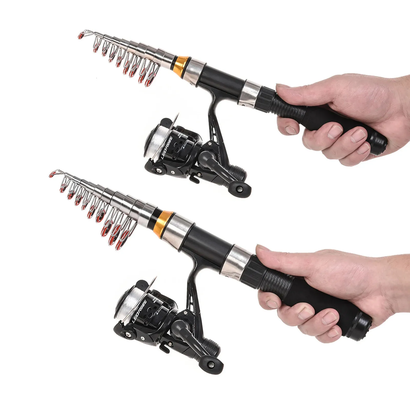 best telescopic fishing rod and reel Gonex Combo Set with Fishing Line reverse system Fishing Gear Best Telescopic Fishing