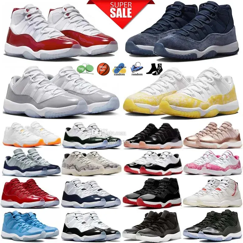 Jumpman 11 11s Mens 농구화 멋진 회색 체리 자란 자정 해군 감사 나폴리 캡 및 가운 gem gemer 그레이 우주 잼 DMP 여성 트레이너 스포츠 스니커즈