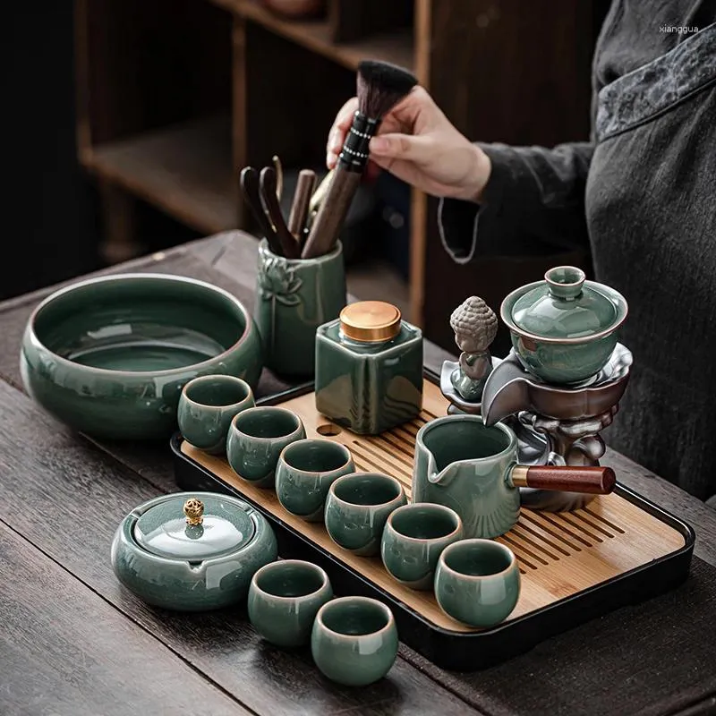 Set da tè Set da tè per ufficio Design Kungfu Advanced Porcellana Afternoon Cinese Matcha Giapponese Chinesische Teekanne Accessori