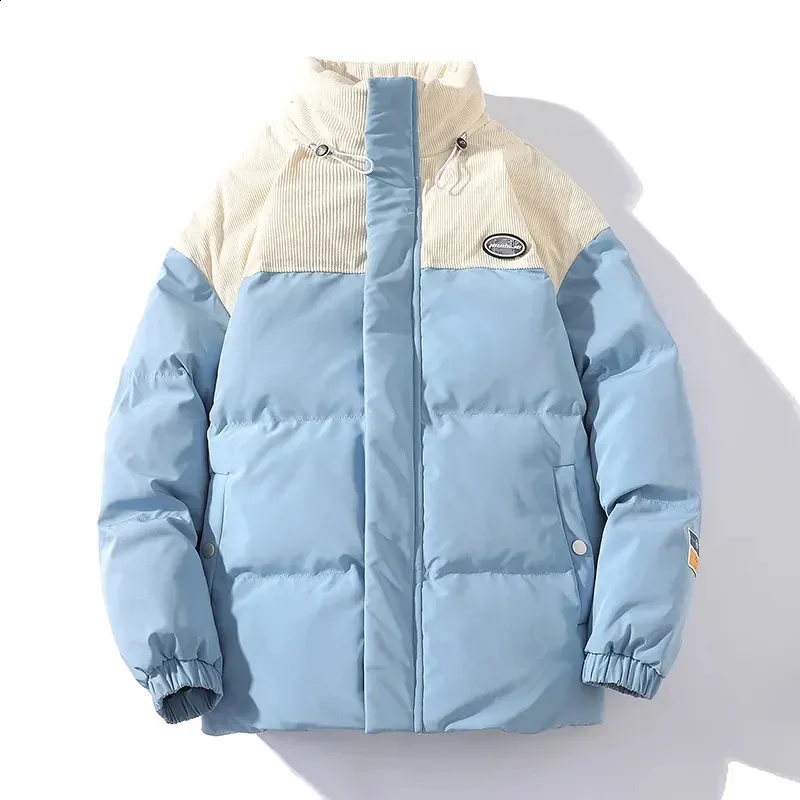 Heren Donsparka's 2023 Warme Heren Effen Winterjas Parka Staande Kraag Puffer Dikke Zwarte Koreaanse Mode Bubble Jas Plus Size 231030