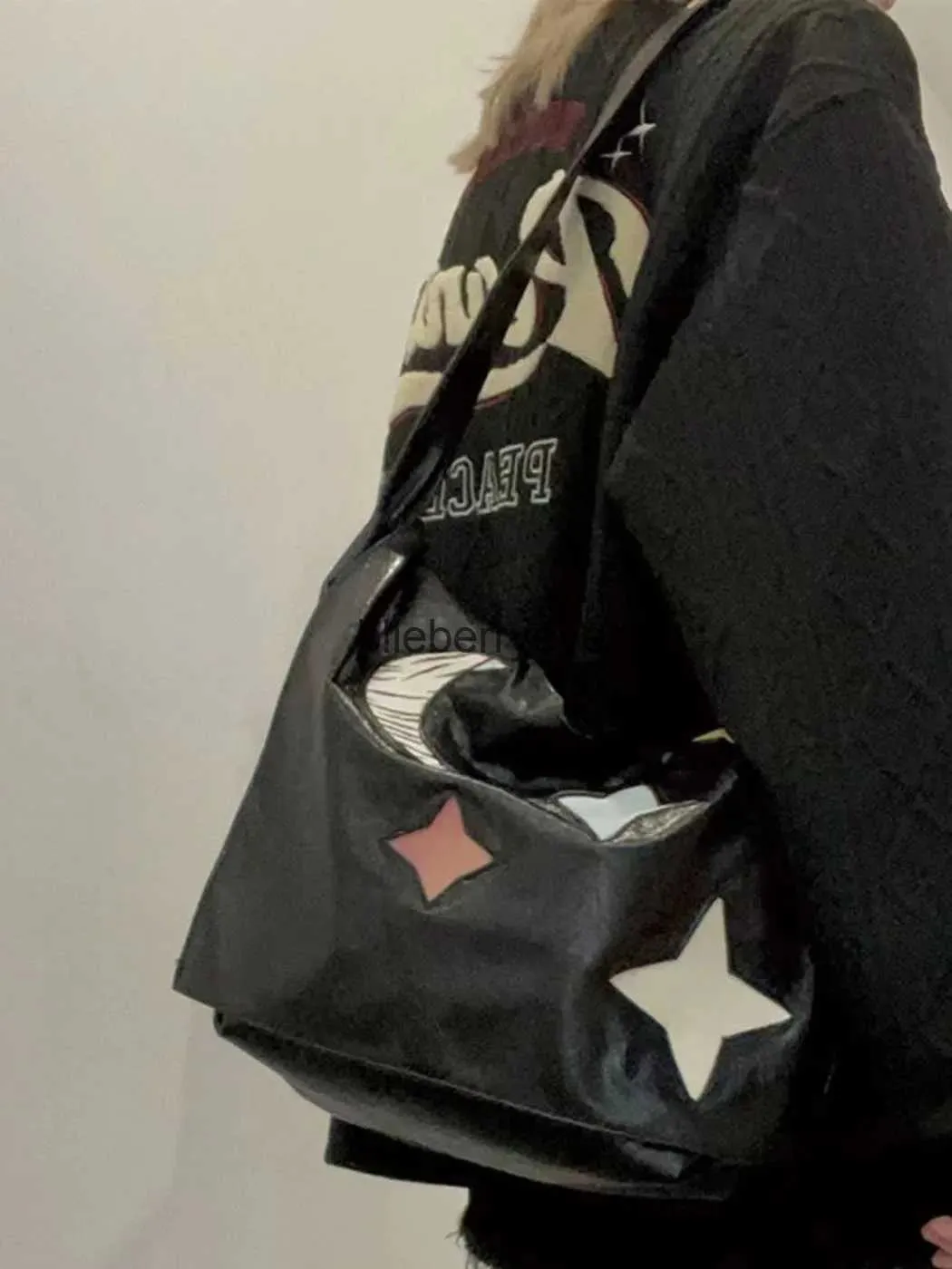 Omuz çantaları çanta vintage yıldız messenger çantası kadınlar havalı kız yumuşak kız boş zamanlar çapraz vücut çantası kadın ve bagblieberyeyes
