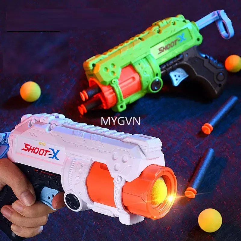 Soft Bullet EVA Ball Gun Toy Manual Foam Dart Blaster Firing Pistol Pistola Plastic Toy Gun For