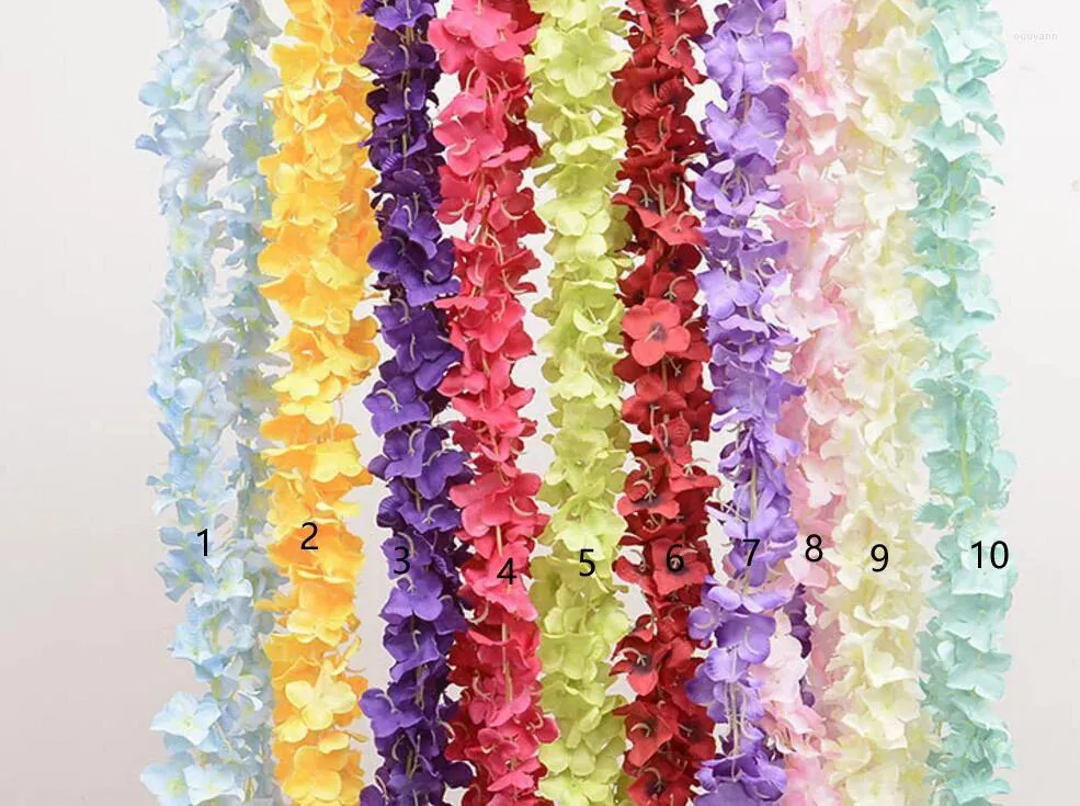 Kwiaty dekoracyjne 5pcs 2 metry Wisteria Garland na świąteczne przyjęcie urodzinowe Baby Shower Value Dekoracja