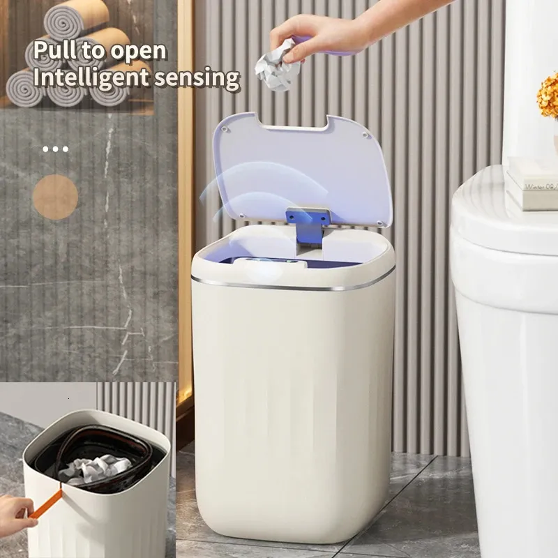 Abfallbehälter, 24 l, intelligenter Sensor-Mülleimer, Badezimmer, elektronischer Mülleimer, automatischer intelligenter Sensor-Mülleimer für Küche, Toilette, Abfallkorb 231031