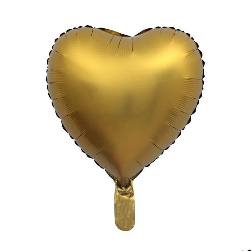 Dekoracja imprezy 50pcllot 18 -calowa metalowa chromowa folia balonowa gwiazda serca okrągła matowa mroczna hel balony urodzinowe Whole T6871401