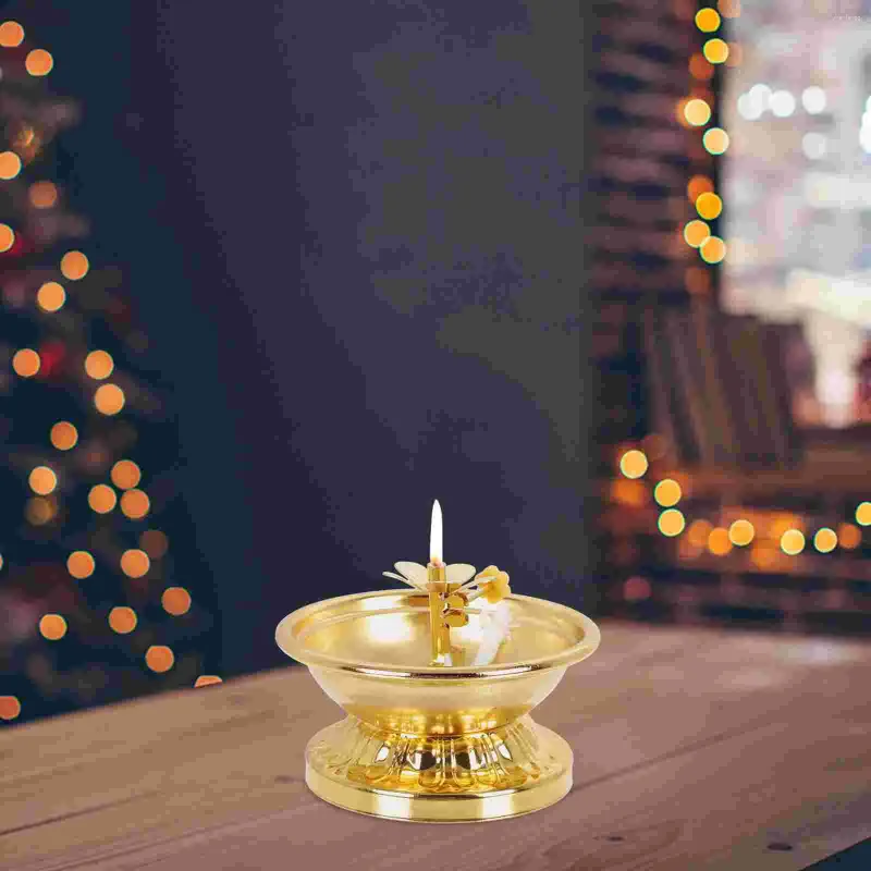 割引価格 Golden Tibetan Brass Flower Votive Tealight Candle Holders 彫刻・オブジェ