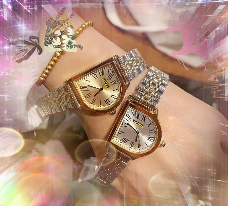Montre de mode à Quartz de conception de forme spéciale horloge étanche Super lumineuse femme Bracelet en acier inoxydable populaire rétro réservoir romain lunette Bracelet montres cadeaux