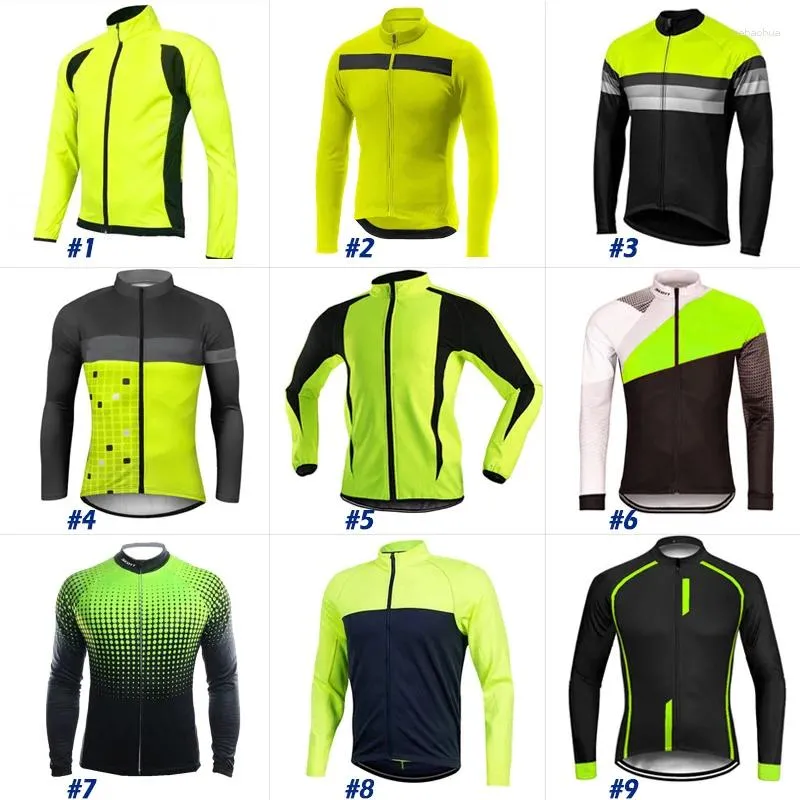 Vestes de course en plein air hommes à manches longues cyclisme maillot veste vélo équipe sport route pull descente porter haut antidérapant vélo serré uniforme