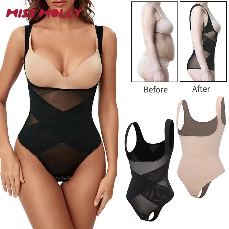 Shapers pour femmes Mesh Thongs Body Shapewear Femmes Sans couture Full Body Shaper Taille Slim Tummy Control Sous-vêtements Ventre plat Underbust Corset 231030