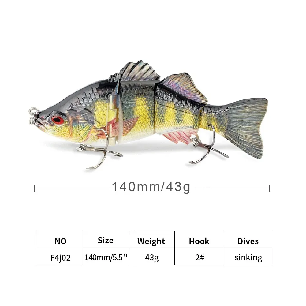 ODS 180 mm 89 g Señuelo Bass Lure Kit de Señuelos de Pesca Realistas Swimbaits articulados Sección Mulit Swimbait para Bass Trucha Walleye Lucio Pesca Señuelos de Pesca kit de señuelos de pesca