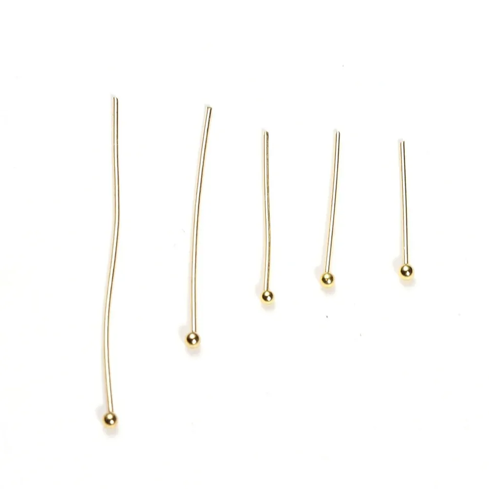 0.6mm Stainless Steel Water Gold Plated Head Pins DIY Earrings Findings for Handmade Crafts Beads Jewelry Making 20/30mm Jewelry MakingJewelry Findings