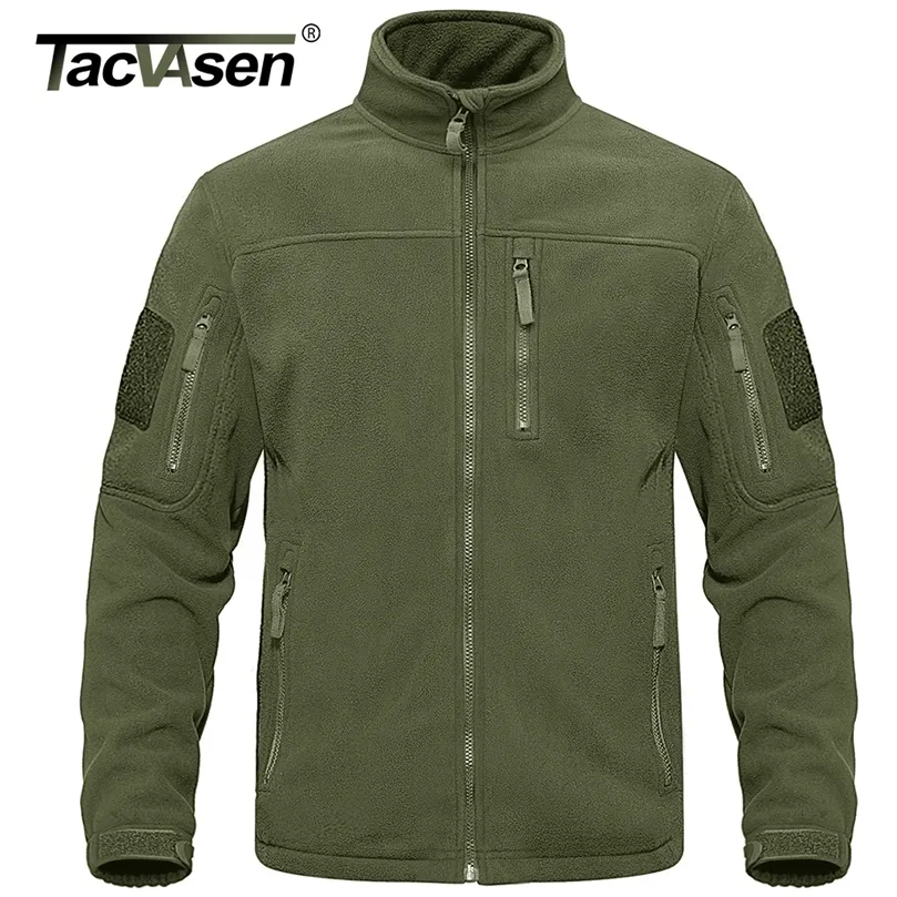 Mensjackor Tacvasen Full Zip Up Tactical Army Fleece Militära termiska varma arbetsrockar Safari Outwear Windbreaker 220901