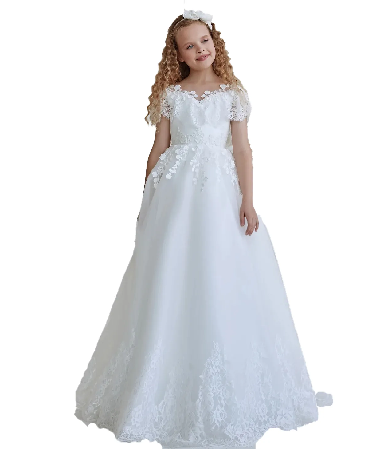 Robe De Baptême En Dentelle Robe De Fille À Fleurs – Robe De
