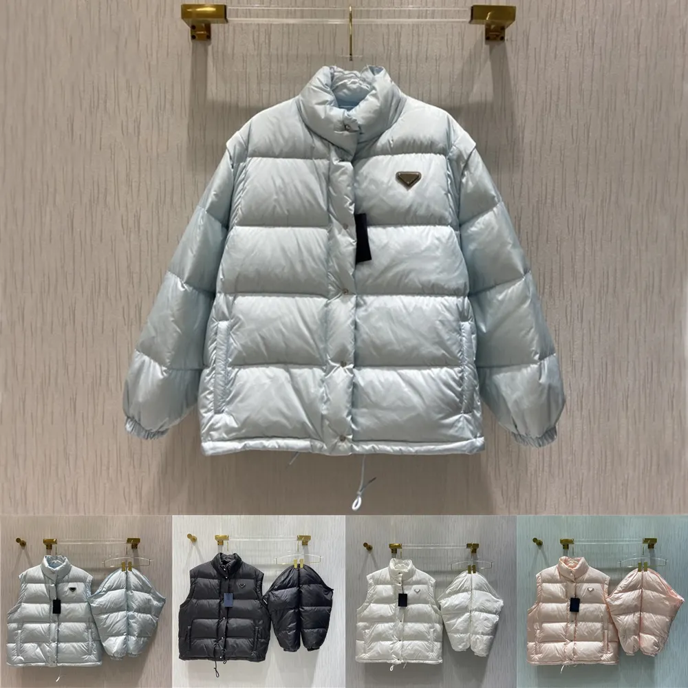 2023 P Letter Superior Down Parka Puffer Jacket With Removable Sleeves