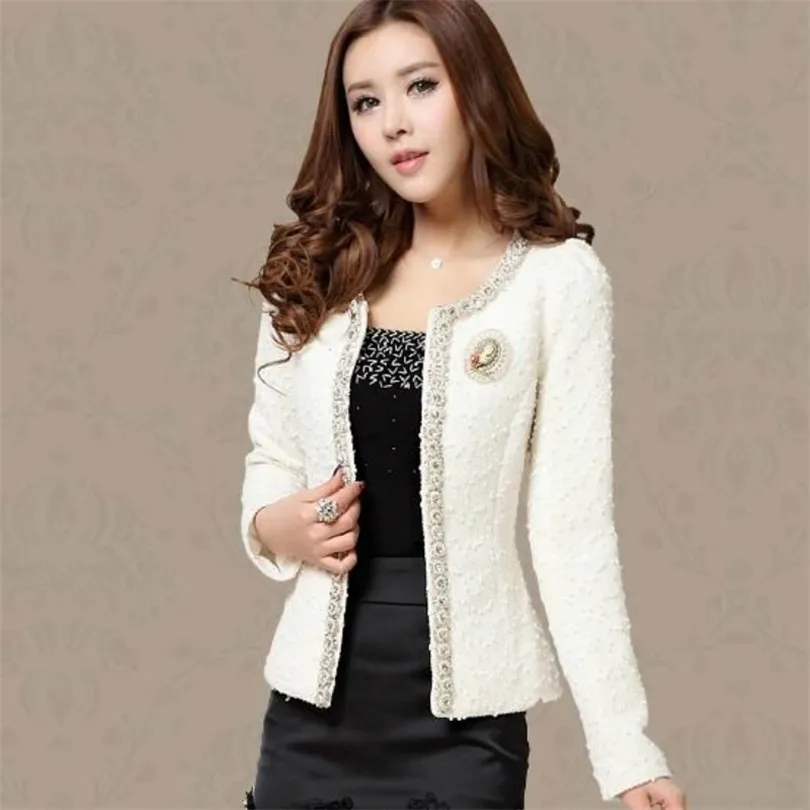 여성 자켓 의류 겨울 흰색 코트 긴 소매 및 코트 A624 220901