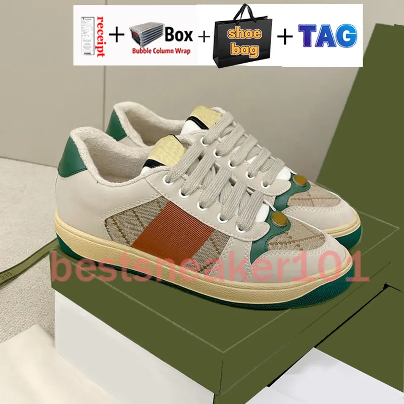 Casual Shoes Man Sneaker Mens Sneakers Mans Trainers Classic Vintage Leather Web Strawberry Printed Blue Purple Beige Ebony Green Obsidian Grey Men Women Screener