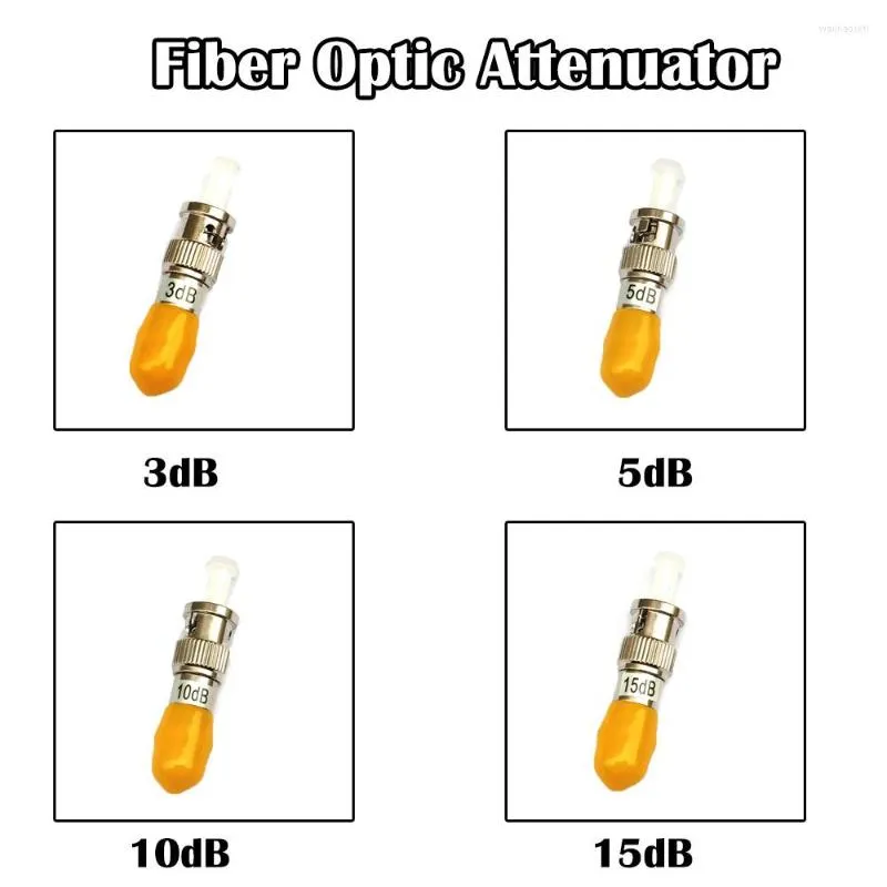 Волоконно -оптическое оборудование 5 штук ST женского до мужчин Attenuator 3DB 5DB 10DB 15DB SM Single Mode Simplex Optical UPC