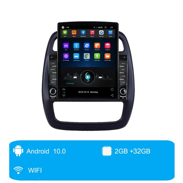 9 인치 안드로이드 GPS 내비게이션 자동차 비디오 2012-2017 Renault Kwid와 Bluetooth USB HD 터치 스크린 지원 CarPlay DVR