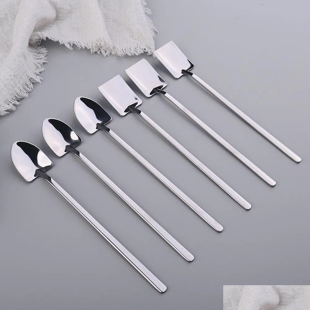 Spoons New 304 Stainless Steel Tableware Set Watermelon Spoon Creative Ice Tea Dessert Coffee Cream Spoons Drop Delivery Homeindustry Dhzkf