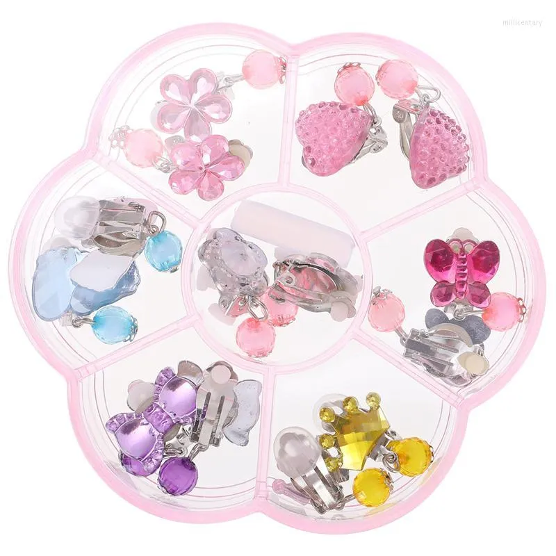 Orecchini posteriori 1 scatola Adorabile clip per orecchini a forma di cartone animato Giocattolo per bambini Decorazioni per orecchie per ragazze