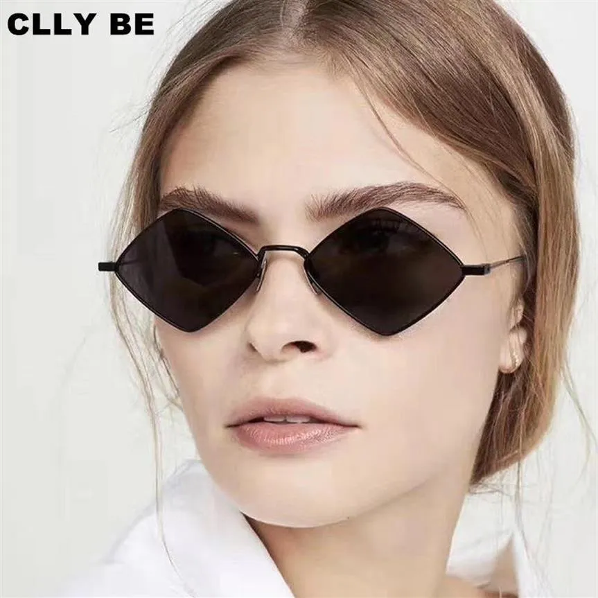 패션 금속 마름모꼴 선글라스 여성 불규칙 빈티지 작은 프레임 태양 안경 고글 UV400 숙녀 Oculos Gafas de Sol1220H