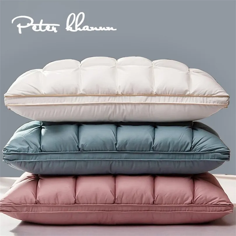 Travesseiro Peter Khanun 3d Pão de ganso e travesseiros de cama de penas para dormir 100% algodão com preenchimento natural rei queen size p01 220901