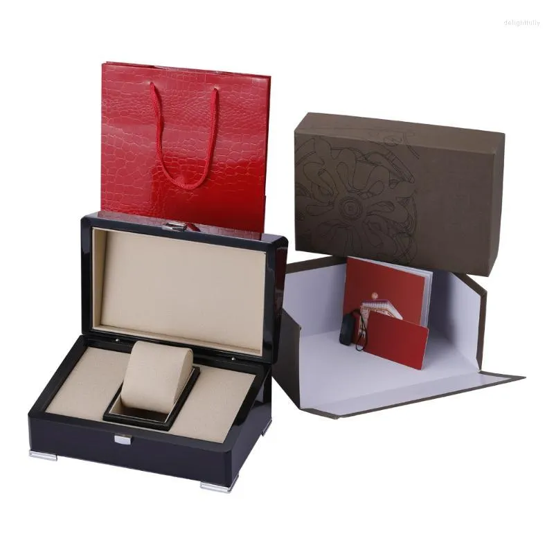 Caixas de assistir caixas de luxo ppbox premium whit totas de bolsa de livro tags e papéis em inglês jóia de livreto
