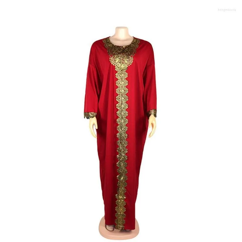 Robes décontractées vêtements africains Dashiki dames musulman élégant O cou broderie longue Robe Robe femmes fête Maxi printemps automne Vestidos