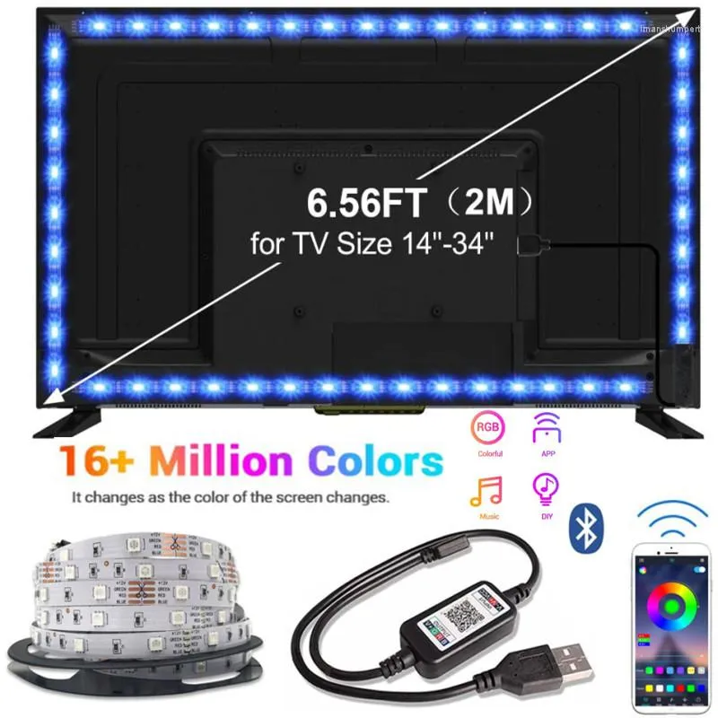 Tiras tiras de tira led luz usb lâmpada flexível fita neon diodo 5v RGB Screen TV Background Iluminação Ribbon Teto para quarto