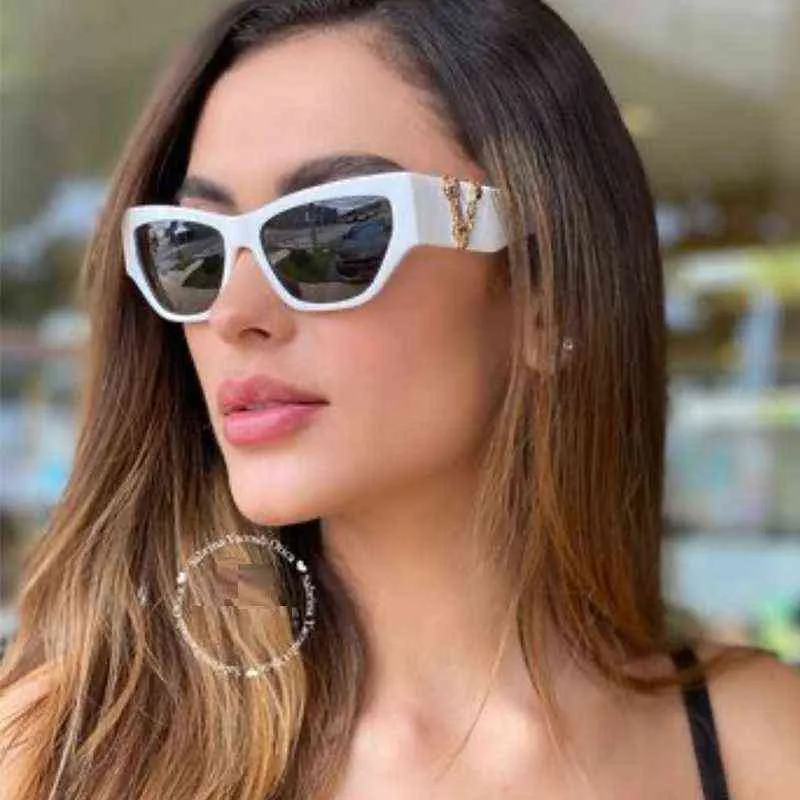 Lunettes de soleil Unisexe Marque Blanc Cat Eye Lunettes De Soleil Femmes Célèbre Design Nuances Carrée Lunettes De Soleil Femme Hommes zonnebril dames Face-lift UV400 T220831