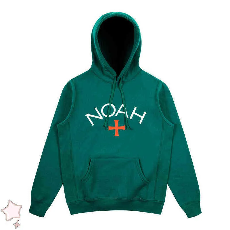 Erkek Hoodies Sweatshirts Noah Hoodie Sweatshirt Kırmızı Haç Baskı Drawstring Multipors Gevşek Sıradan Erkekler Kadın Çiftler Sweatshirt kazak T220901