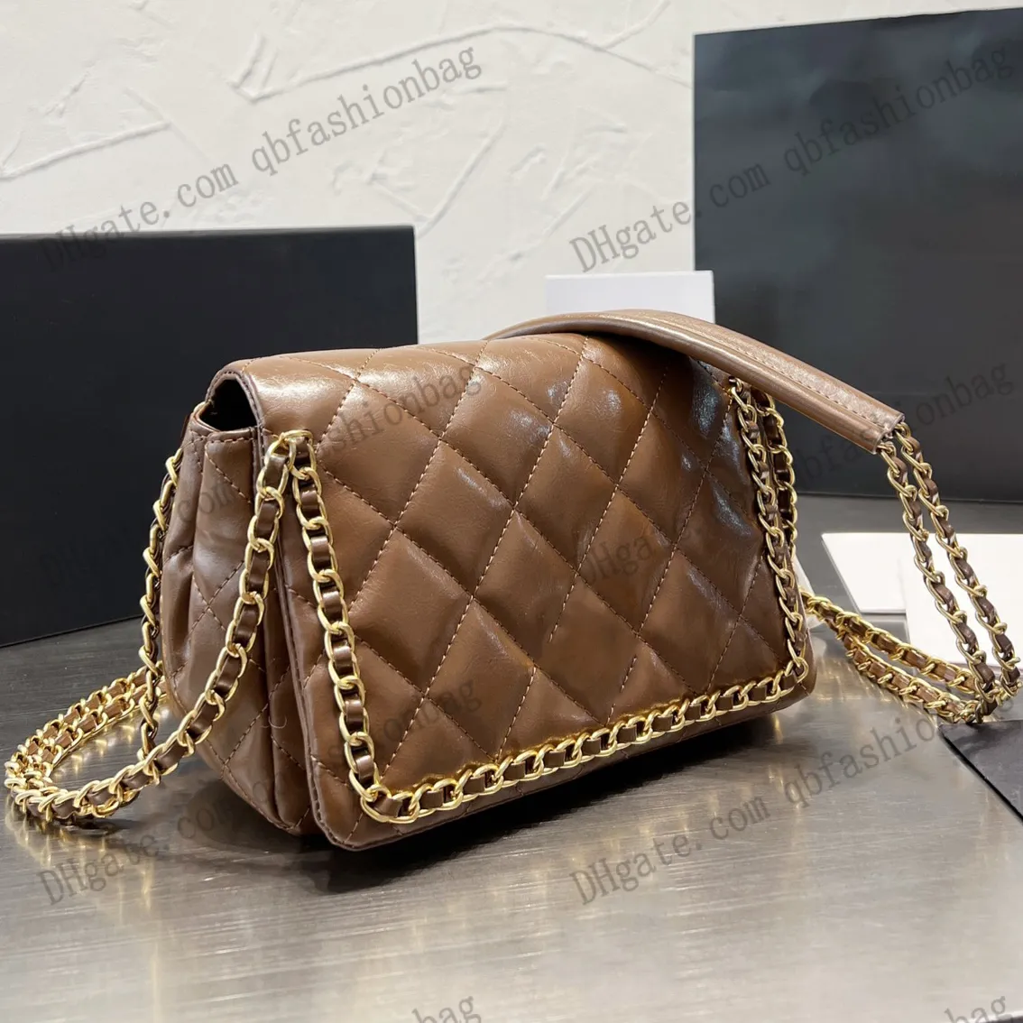 WomensTop Calfskin Organ Bag Classic Quilted Luxury Designer Handbags ...