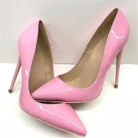 - New Pink Patent Leather Pointed High-heeled Shoes 12cm 10cm 8cm sexy Thin Heel Stiletto Shoes Pumps Boots Women Dress S234a