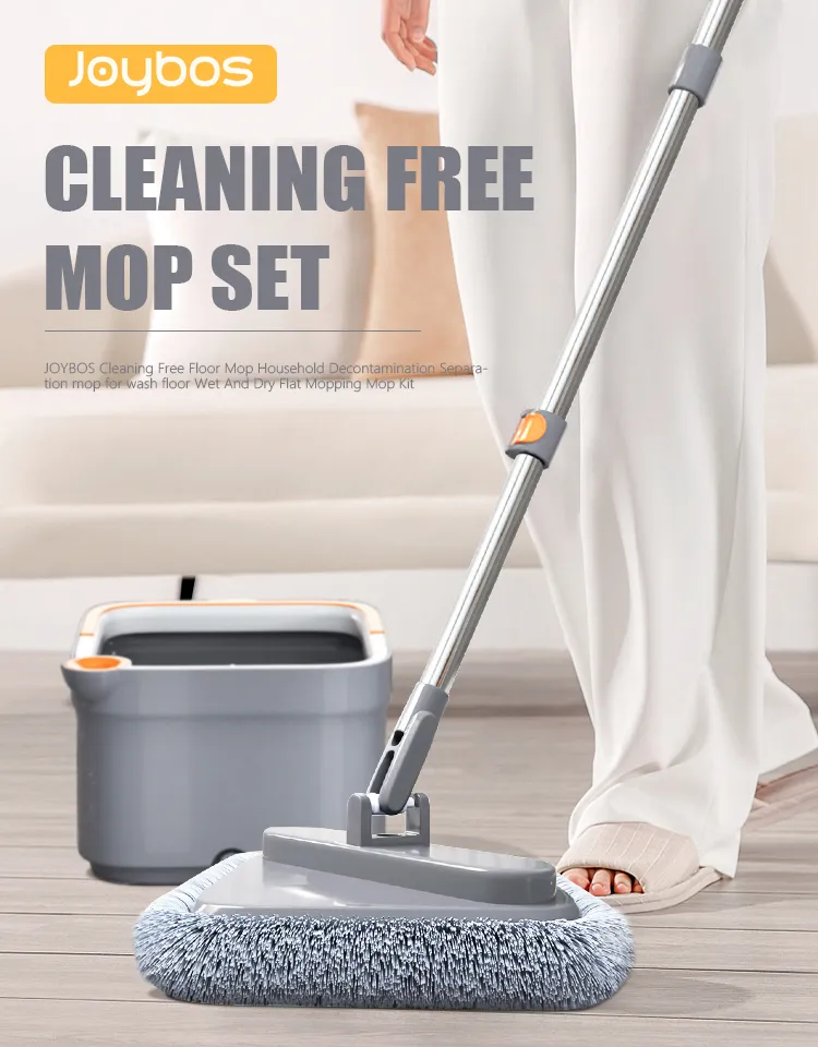 Joybos Spin Mop Hand Free Squeeze Floor Buffer Mop With Automatic