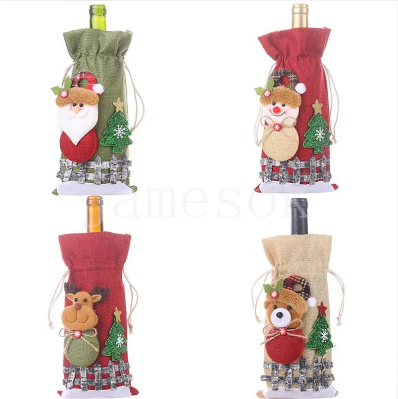 Christmas Wine Bottle Cover Merry Christmas Decor Holiday Santa Claus Champagne Bottle Cover Christmas Decorations For Home de740