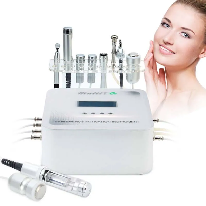 7 I 1 Ingen nål Mesoterapi Diamond Micro Dermabrasion Peeling Machine Multifunktionell anti åldrande rynka hudvård RF Syrespray Galvanisk elektroporation Bio