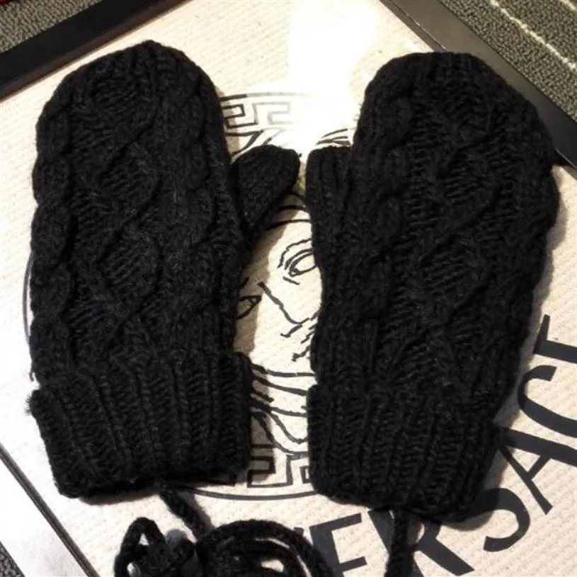 Высококачественные бренд -перчатки унисекс шерстяные варежки Европейский дизайнер модельер теплые перчатки вязаные перчатки243Y