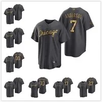 Custom Men women youth Chicago White''Sox''7 Tim Anderson 27 Mike Trout 17 Shohei Ohtani 2022 All-Star Game Charcoal Black Stitched Jersey