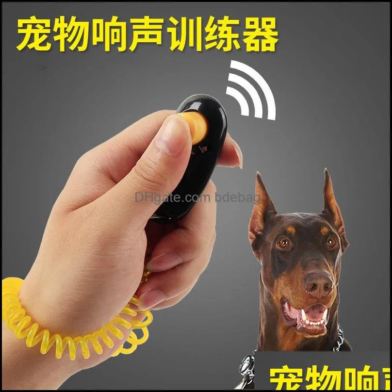 Dog Training Obedience Pet Dog Training Whistle Click Clicker Agility Trainer Aid Wrist Lanyard Obedience Supplies Mixed Colors 1839 Dhtcd
