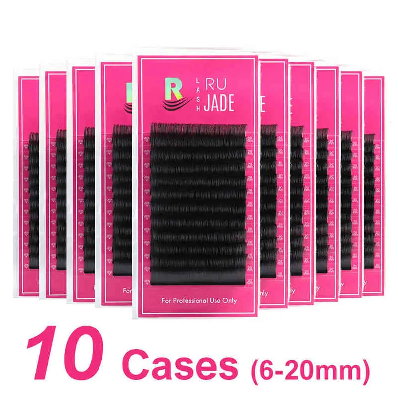 Faux cils 10 cas en gros des cils individuels extension des cils 6-20 mm faux cils maquillage de cils russe volume de cils inférieurs cils T220831