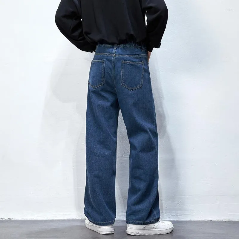 Jeans maschile maschi in stile coreano gamba 2022 Autumn Fashion Blue Bzzetti pantaloni in jeans maschio Streetwear Straight Mopping pantaloni