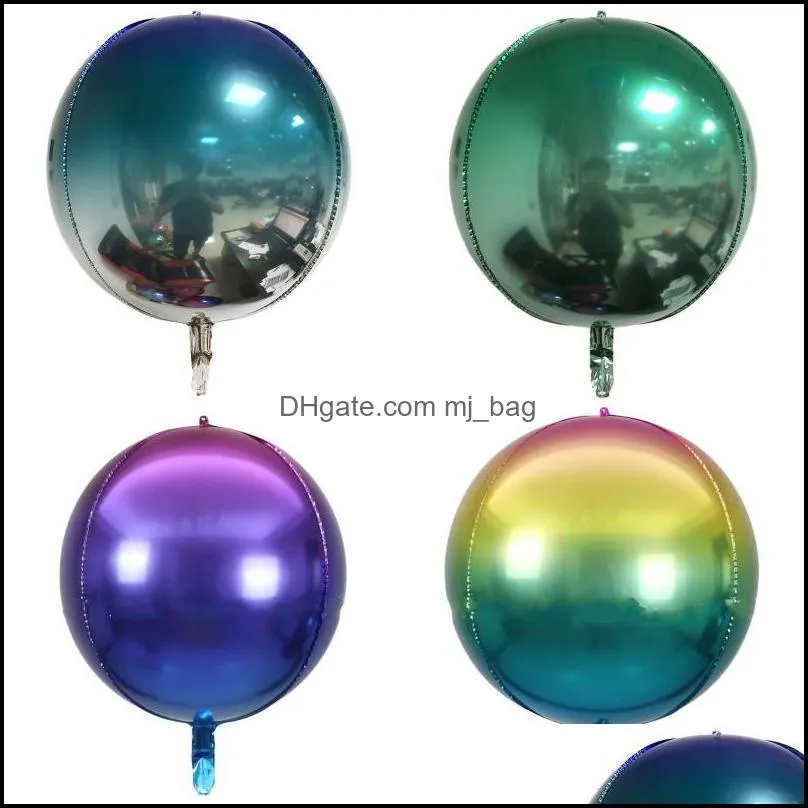 Decorazione del partito 22 pollici Palloncini arcobaleno Pellicola di alluminio Mti Sfumatura di colore Palloncino antirughe Appeso Compleanno Decorazione della festa nuziale 1 8 Dh8Co