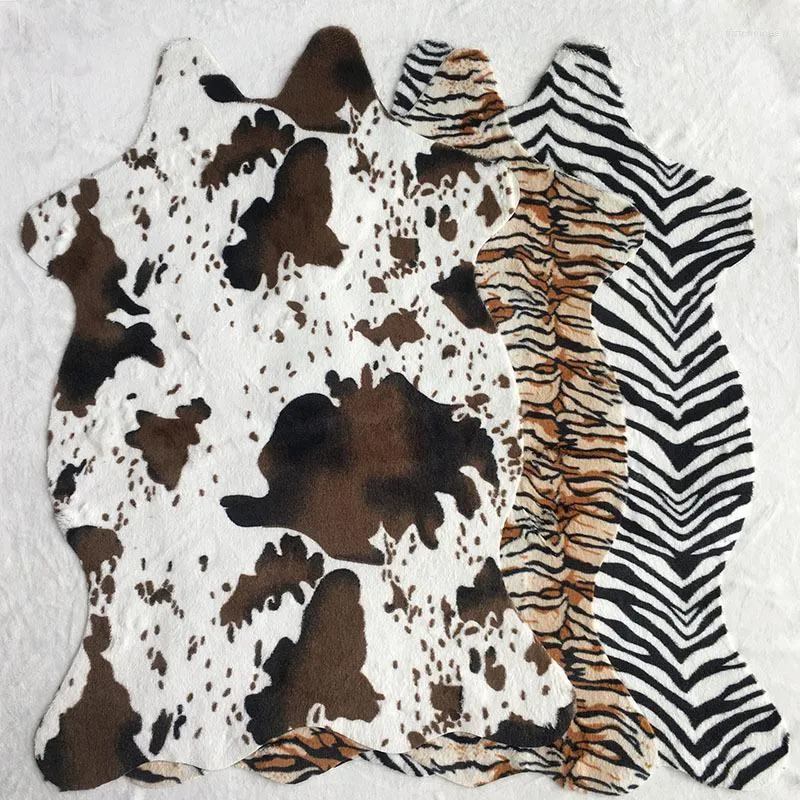 Tapis zèbre vache léopard imprimé tapis tapis pour salon Imitation cuir tapis Animal Faux peau décoration de la maison tapis
