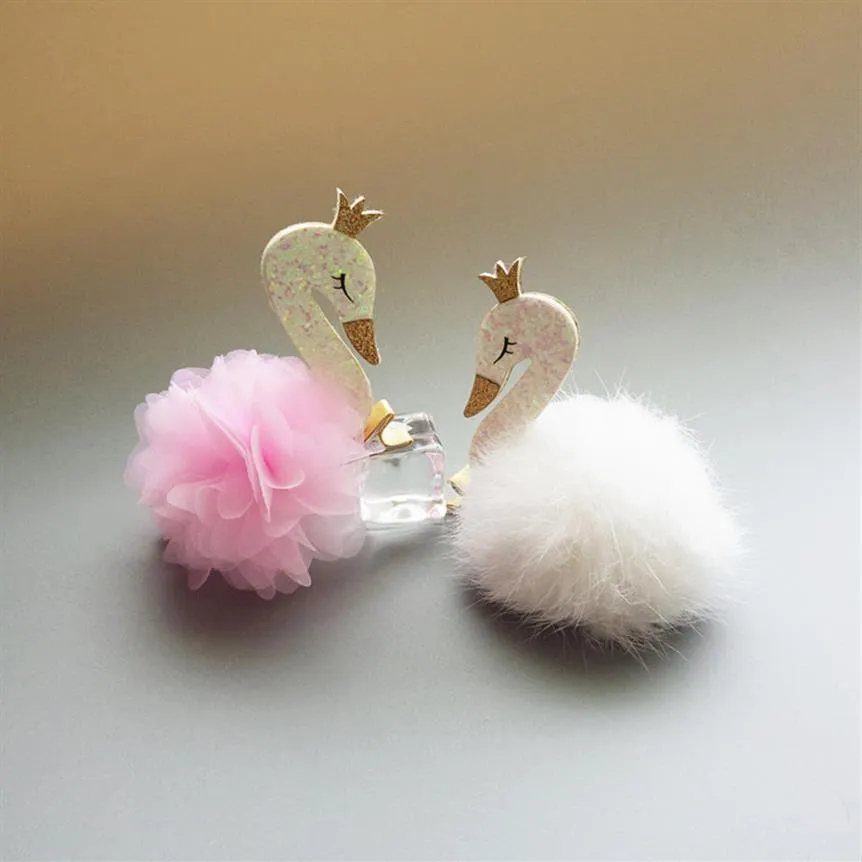 20 % лот розовые мультипликационные животные лебедь девочки для волос.