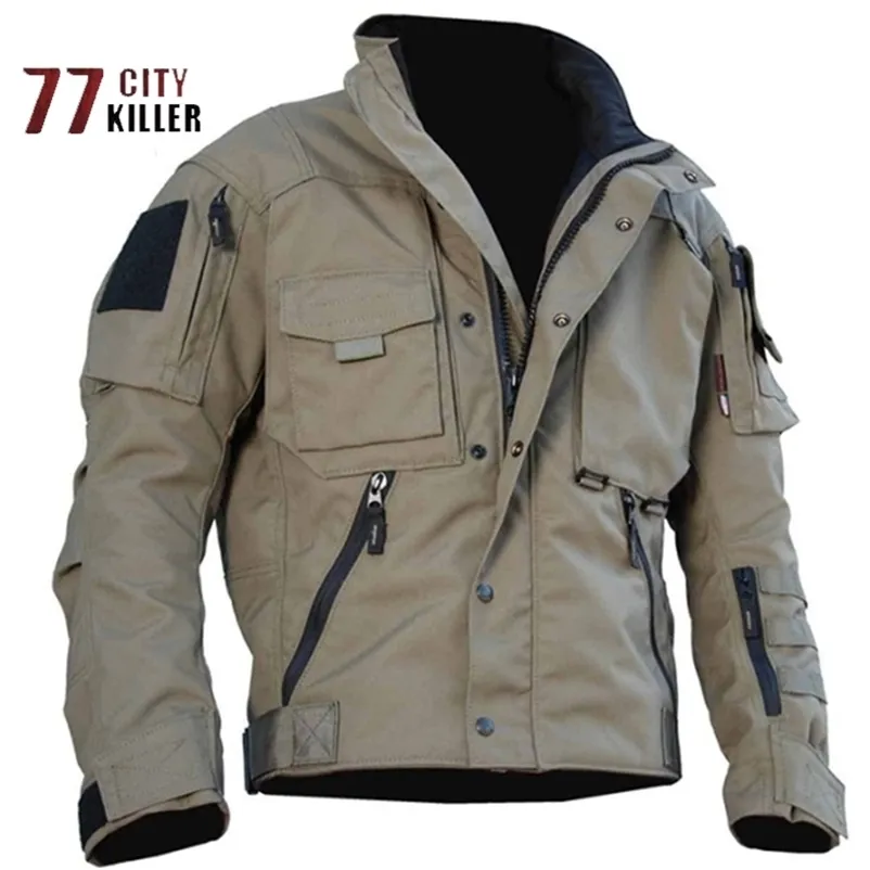 Herrjackor Militära Tactical Men's Jacket Spring och Autumn Casual Fashion Baseball Uniform Man Outdoor Sports Tops Thin Avsnitt 220831