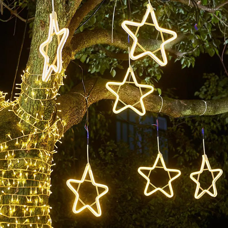 Струны Thrisdar Outdoor Star Star Fairy String Light Christmas Garland Lights 220V для садового патио дерева свадебная вечеринка декор.