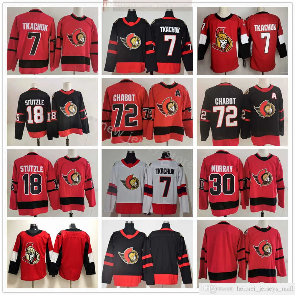 Hockey 2022 Reverse Retro Ottawa Senators 7 Brady Tkachuk 72 Thomas